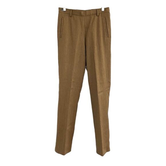 Vintage 1980s David Saddler High Waisted Trouser Pants Tan Fine Tasmanian Wool - Picture 1 of 10
